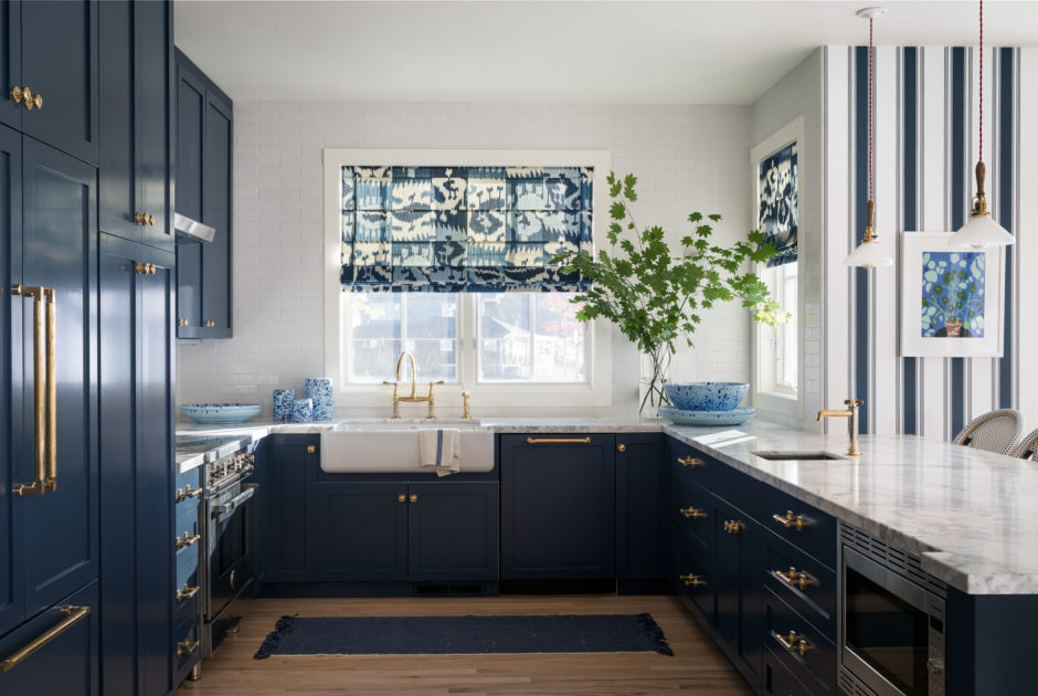 blue kitchen