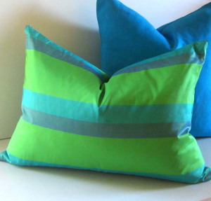 The new HGTV Magazine and the old Striped Pillow