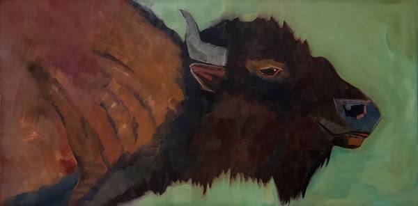 small buffalo and polar bear