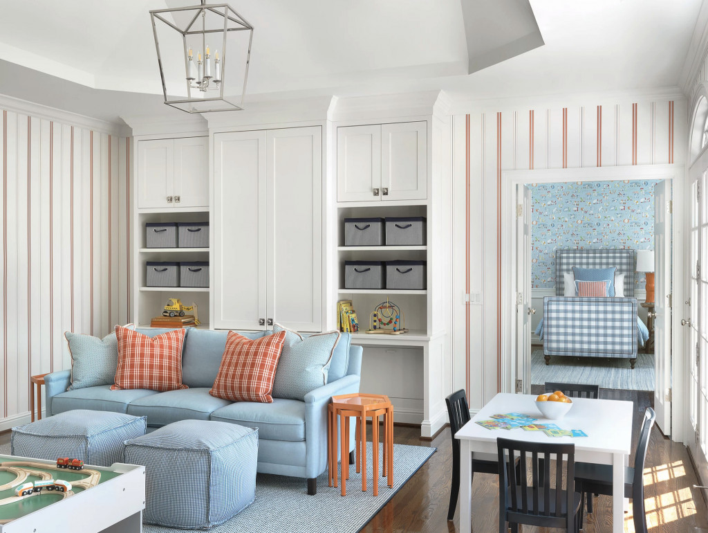 kids play room blue and white