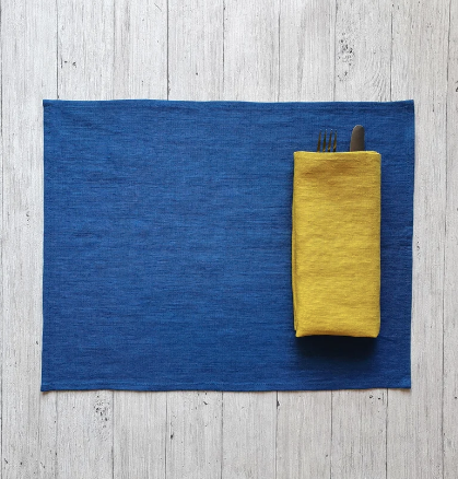 blue napkins placemat