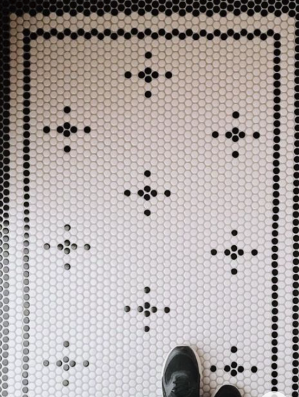 black and white hexagonal tile 